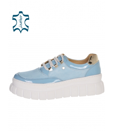Pale blue-gold simple sneakers on the ZUMA DTE2118 sole