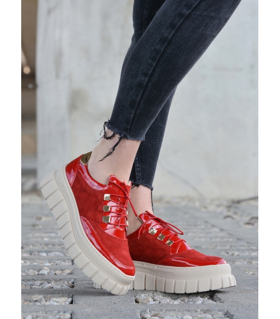 Red gold simple sneakers on the ZUMA sole DTE2118