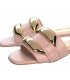 Pink low-heeled shoes with gold decoration DSL2313