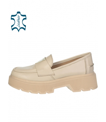 Beige simple low shoes on the Amalfi sole DBA5100