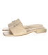 Beige leather slippers with OL 2391 decoration