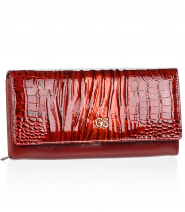 Women's patterned red lacquered wallet GROSSO PN28