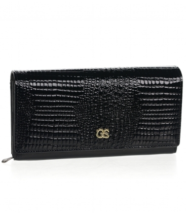Women's black patterned lacquered wallet PN 20 black
