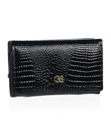 Women's smaller black wallet with a pattern