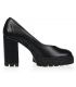 Cut-out black pumps on a thick heel DLO2222