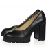 Cut-out black pumps on a thick heel DLO2222