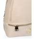 Beige backpack with gold zippers AMANDA