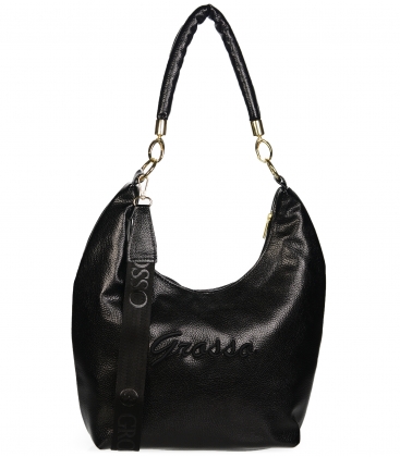 Black larger elegant handbag AISHA black