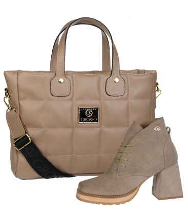  Discounted set of capuchin ankle boots with a thick heel 1659+582WELUR+bottom 1106 + IVANA handbag
