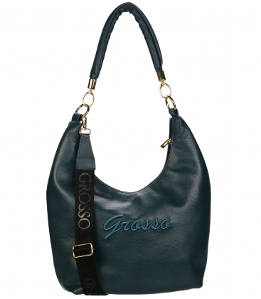 AISHA emerald larger elegant handbag
