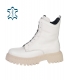 White leather workers with zipper 006-0104