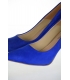 Blue pumps on a comfortable thick heel 944/1549 sapphire suede