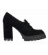 Black heeled shoes made of brushed leather DLO2333