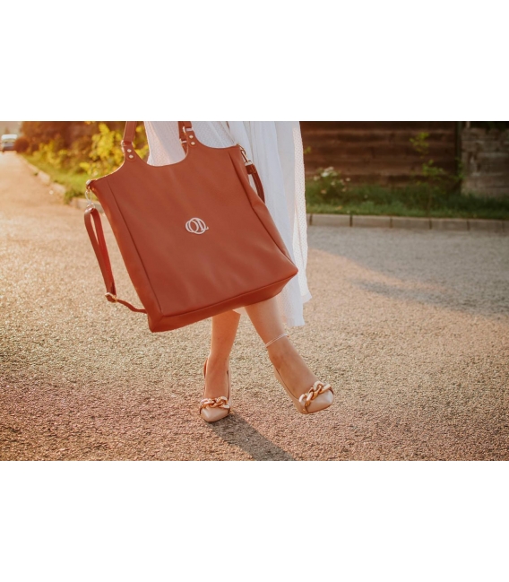 Brown large EMON handbag 