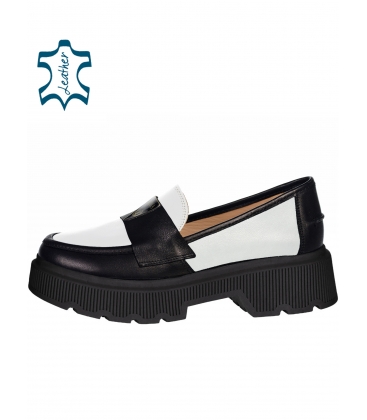 Black and white simple shoes with Amalfi sole DBA5100