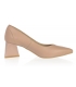 Simple beige pumps with a thicker heel DLO2345