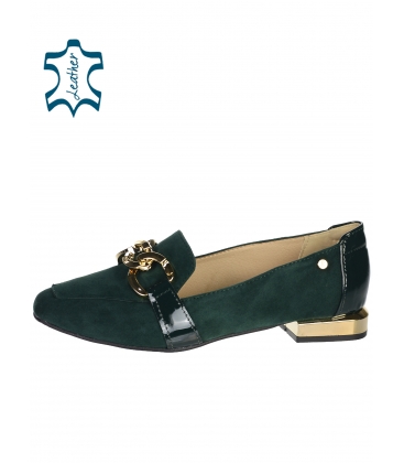 Green elegant ankle boots with gold decoration DBA2285