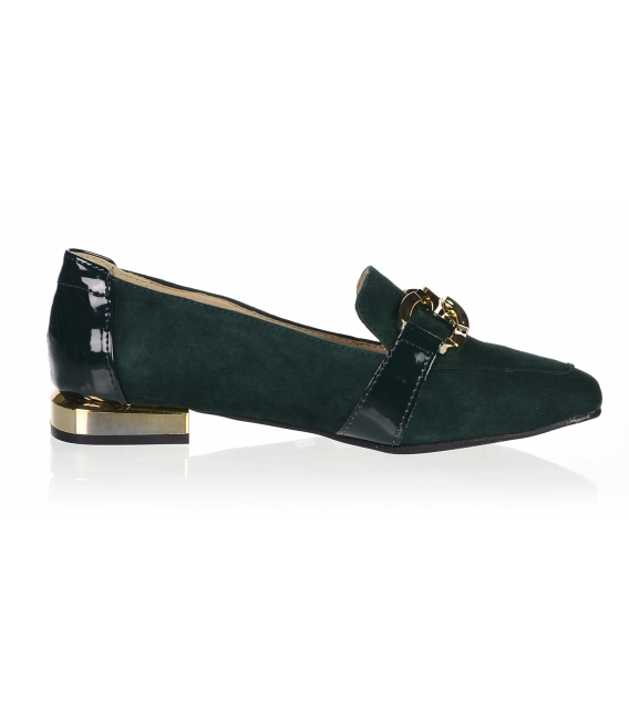 Green elegant ankle boots with gold decoration DBA2285