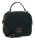 Discounted set of dark green half shoes made of brushed leather DLO2336 + Nicol handbag