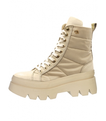 Beige ankle boots - 3421 beige face textile