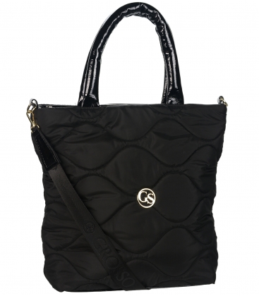 Black quilted handbag NINA
