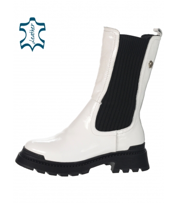 White shiny ankle boots DKO5006-lot goods