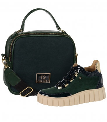 Discounted set of emerald insulated ankle sneakers - 3018 ROSELLA+ Nicol handbag