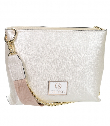 Pearl crossbody handbag with gold chain and strap KAREN