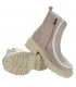 Beige ankle boots with white trim 5001
