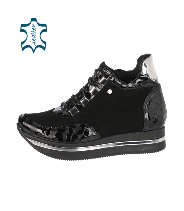 Black and silver insulated ankle sneakers - 3018 KARLA