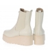 Beige leather ankle boots with zipper K1658