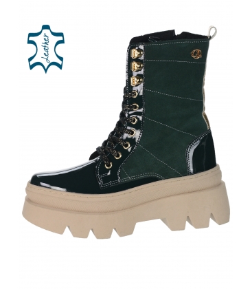 Emerald green ankle boots - 3421 