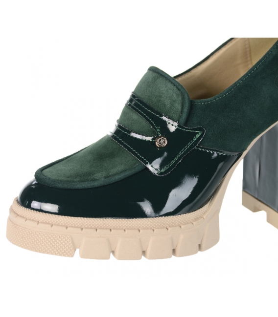 Green lacquered ankle boots DLO2333
