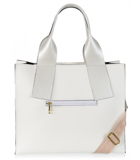 White larger rectangular REGINA shopper bag