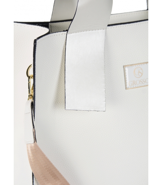 White larger rectangular REGINA shopper bag