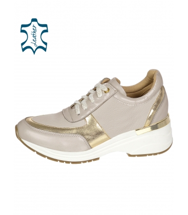 Beige-gold Tamira 3304 sole sneakers
