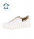 White and gold sneakers on Rosella sole with gold OLIVIA band 7150