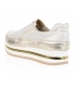 Gold slip-on sneakers with shimmering material on karla sole DTE3316