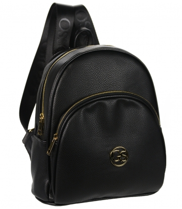 Black shiny backpack LENA