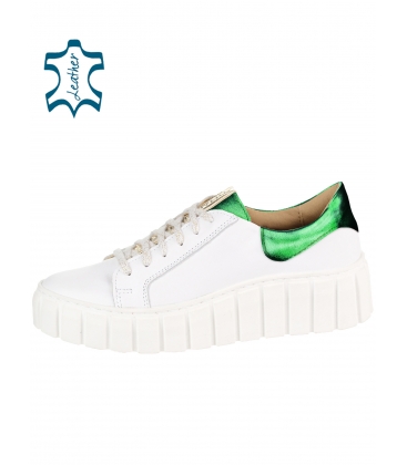 White-green metallic Rosella sneakers with gold OLIVIA band 7150