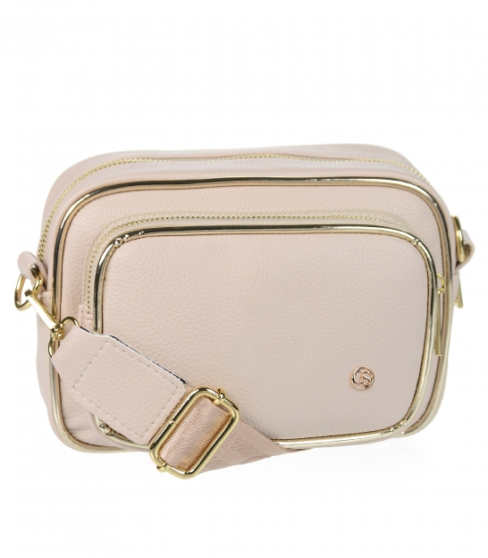 Small beige GRETA crossbody handbag