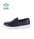 Dark blue comfortable moccasins with decoration 2145
