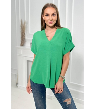 Green blouse with short sleeves 3033