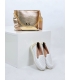 White and gold comfortable perforated shoes 1000