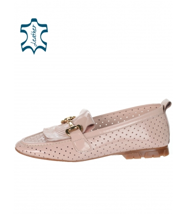 Pink comfortable ankle boots with gold decoration DBA101-1948