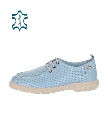 Blue comfortable ankle boots with logo OL 011-99