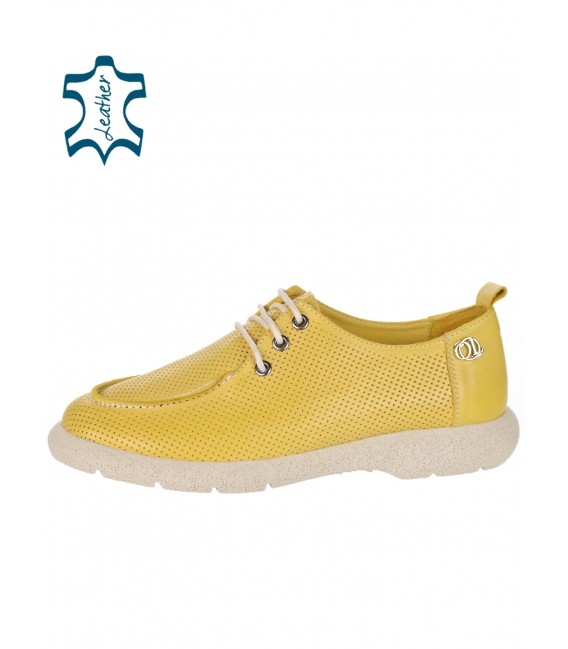 Yellow comfortable shoes with logo OL 011-99