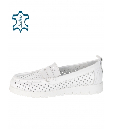 White comfortable patent shoes 001-635