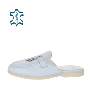 Blue flip-flops with silver decoration 2110