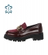 Burgundy shiny ankle boots with gold decoration 2309
